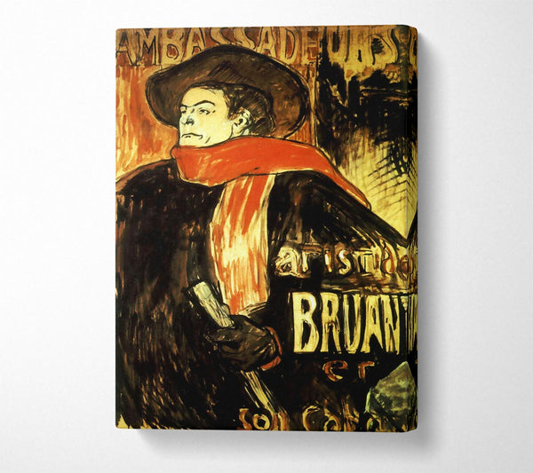  A Canvas Print of Toulouse Lautrec Aristide Bruant Study 2 Canvas Wall Art