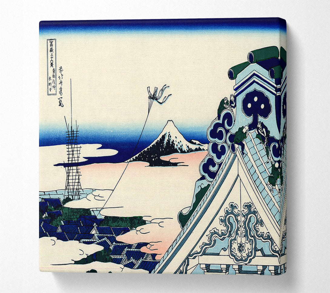  A Canvas Print of Hokusai Asakusa Honganji Temple Canvas Art