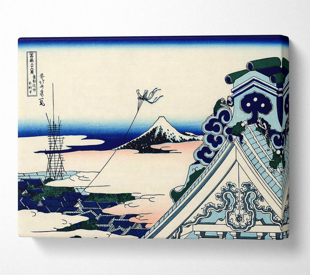 A Canvas Print of Hokusai Asakusa Honganji Temple Canvas Art