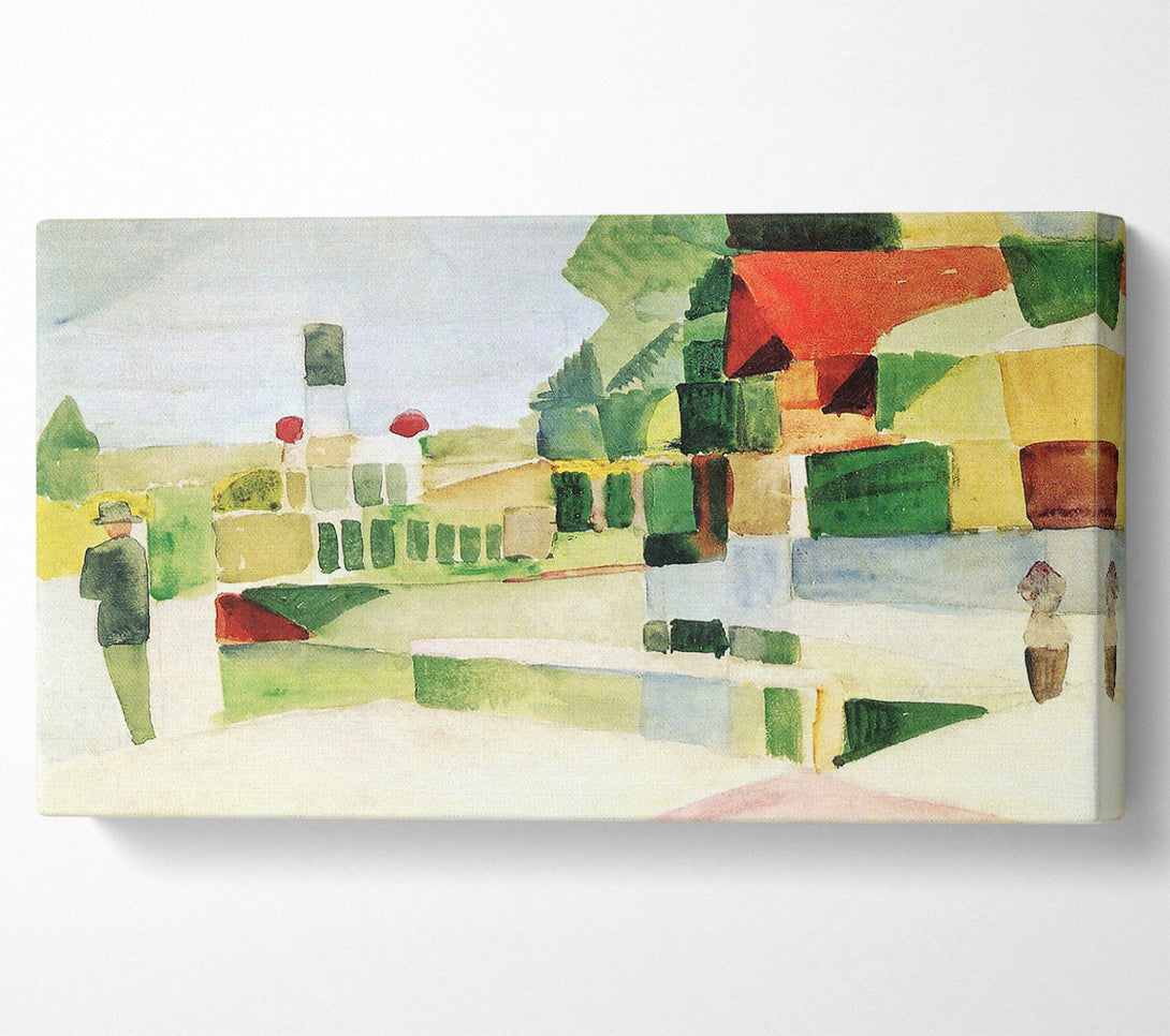  A Canvas Print of August Macke At The Ships Canvas Print
