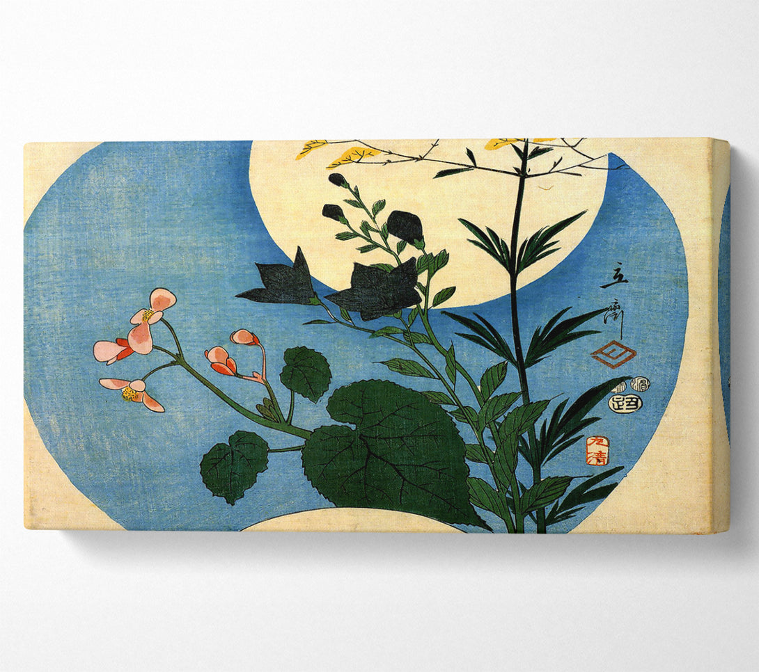  A Canvas Print of Hiroshige Autumn Flowers With Full Moon Canvas Print