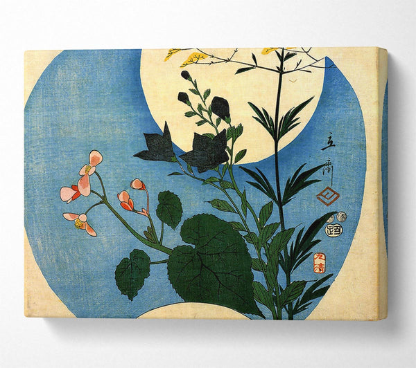  A Canvas Print of Hiroshige Autumn Flowers With Full Moon Canvas Print