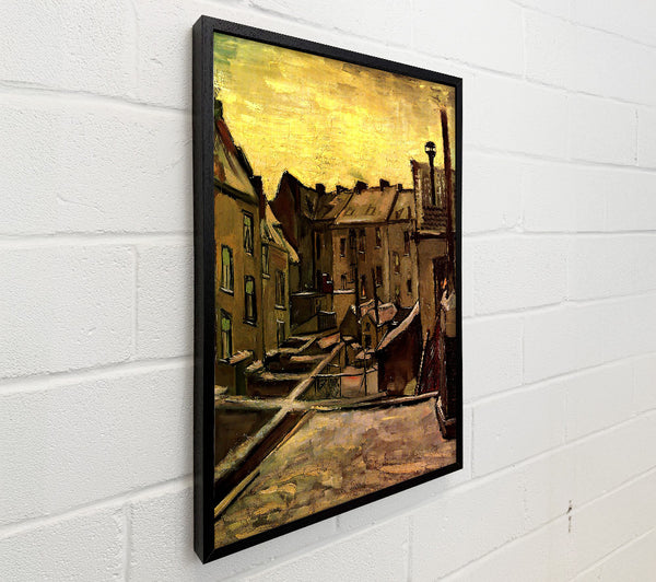 Van Gogh Backyards Of Old Houses In Antwerp In The Snow