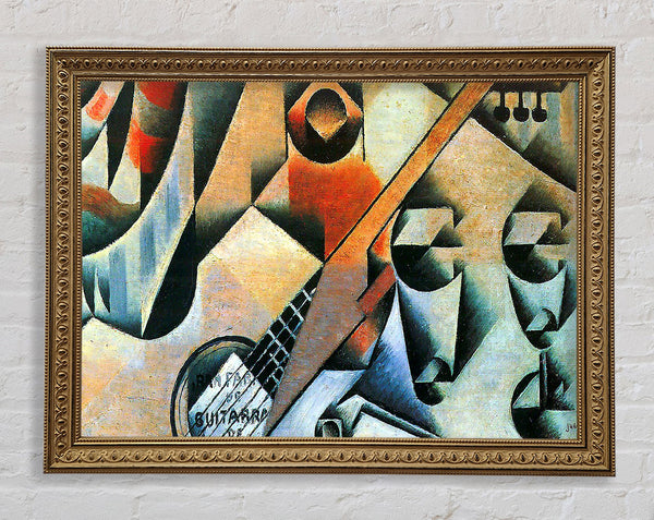 Juan Gris Banjo (Guitar) And Glasses Framed Print