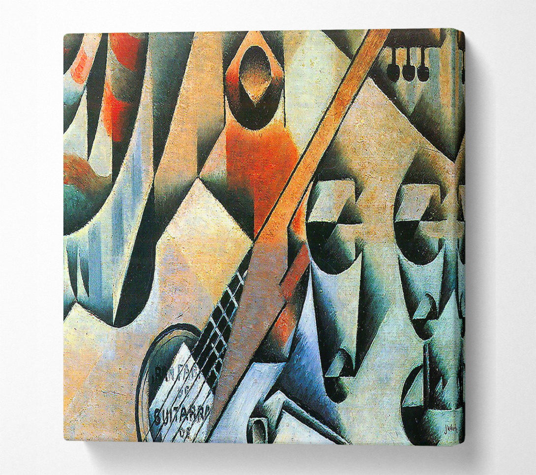  A Canvas Print of Juan Gris Banjo (Guitar) And Glasses Canvas Art