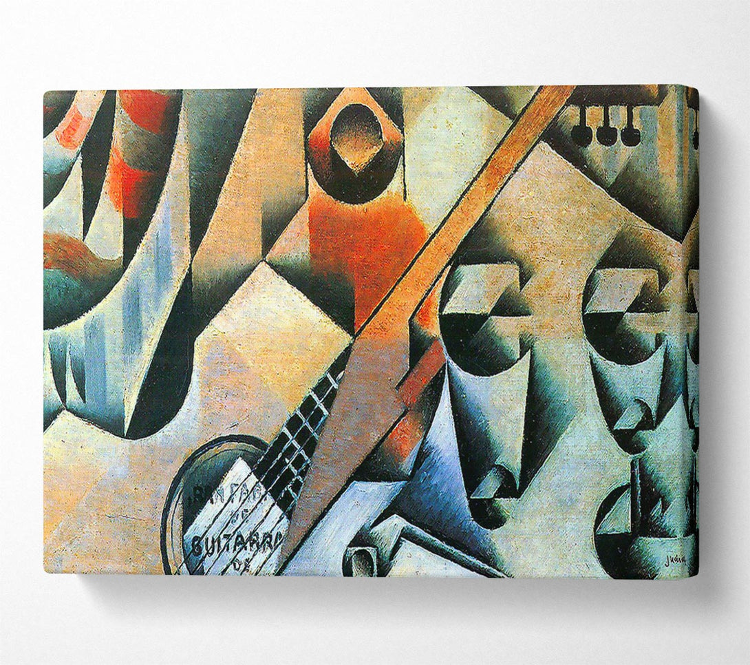  A Canvas Print of Juan Gris Banjo (Guitar) And Glasses Canvas Art