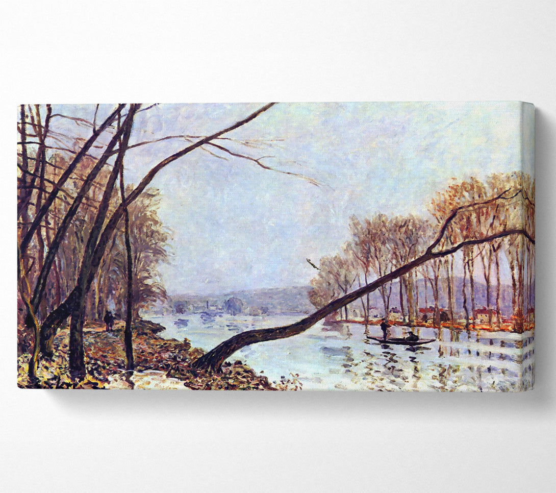  A Canvas Print of Sisley Bank Of The Seine In Autumn Canvas Print
