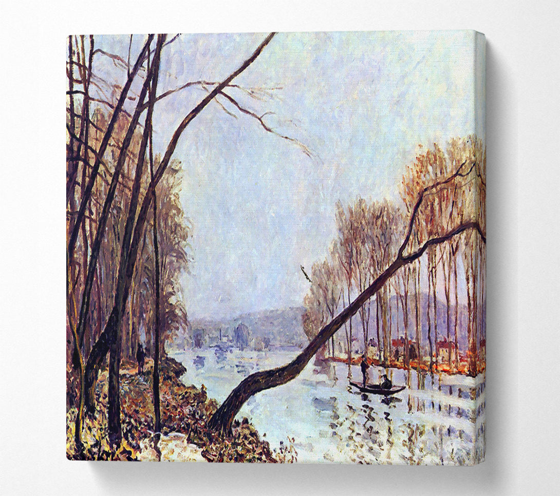  A Canvas Print of Sisley Bank Of The Seine In Autumn Canvas Print
