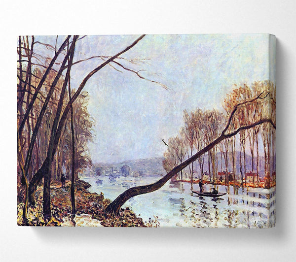 A Canvas Print of Sisley Bank Of The Seine In Autumn Canvas Print