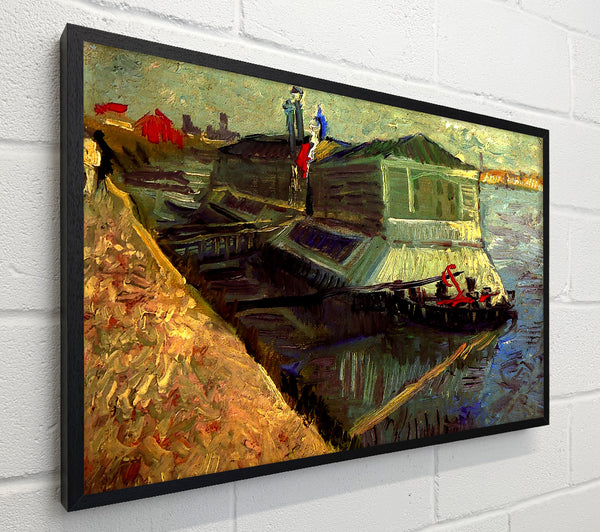 Van Gogh Bathing Float On The Seine At Asniere