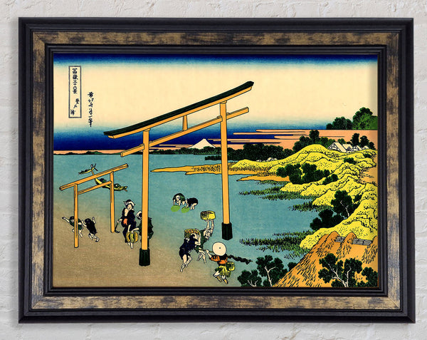 Hokusai Bay Of Noboto Framed Print