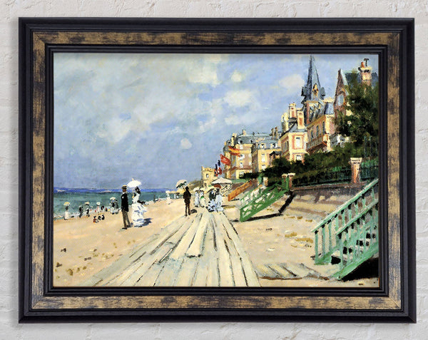 Monet Beach At Trouville Framed Print