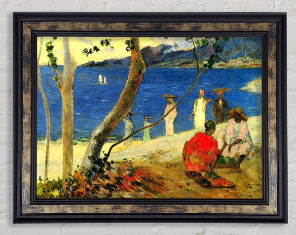 Gauguin Beach Scene Framed Print