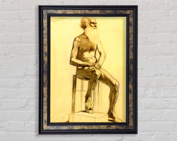Toulouse Lautrec Bearded Man With Crossed Hands Framed Print