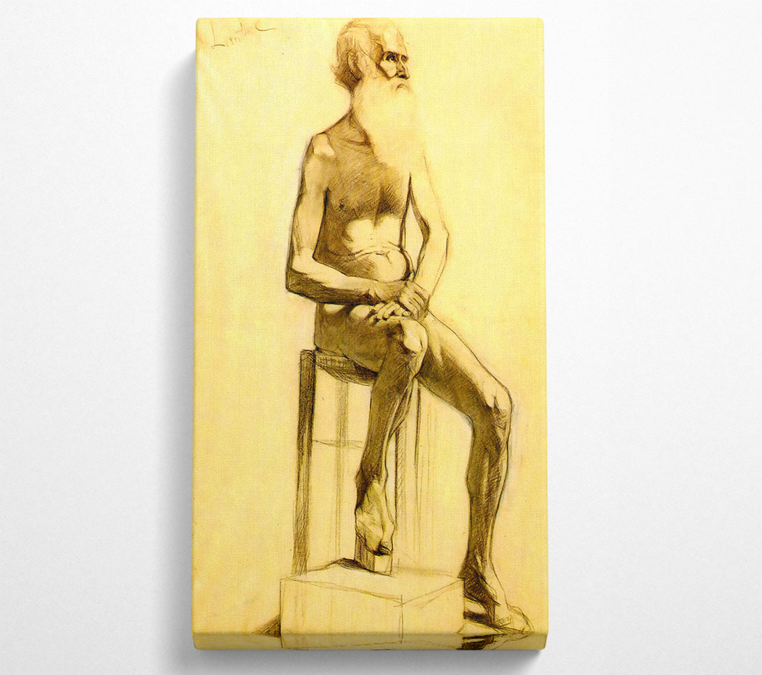  A Canvas Print of Toulouse Lautrec Bearded Man With Crossed Hands Canvas Print