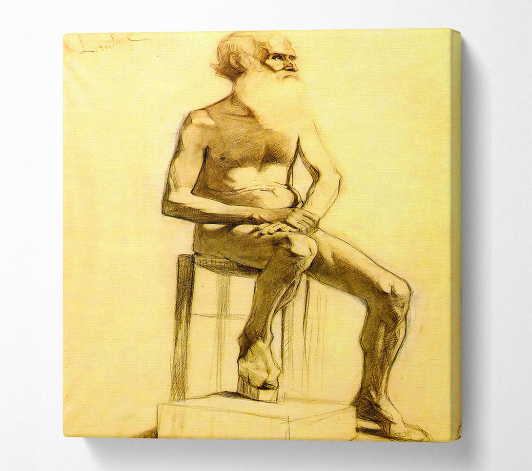  A Canvas Print of Toulouse Lautrec Bearded Man With Crossed Hands Canvas Print
