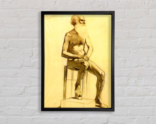 Toulouse Lautrec Bearded Man With Crossed Hands Framed Print