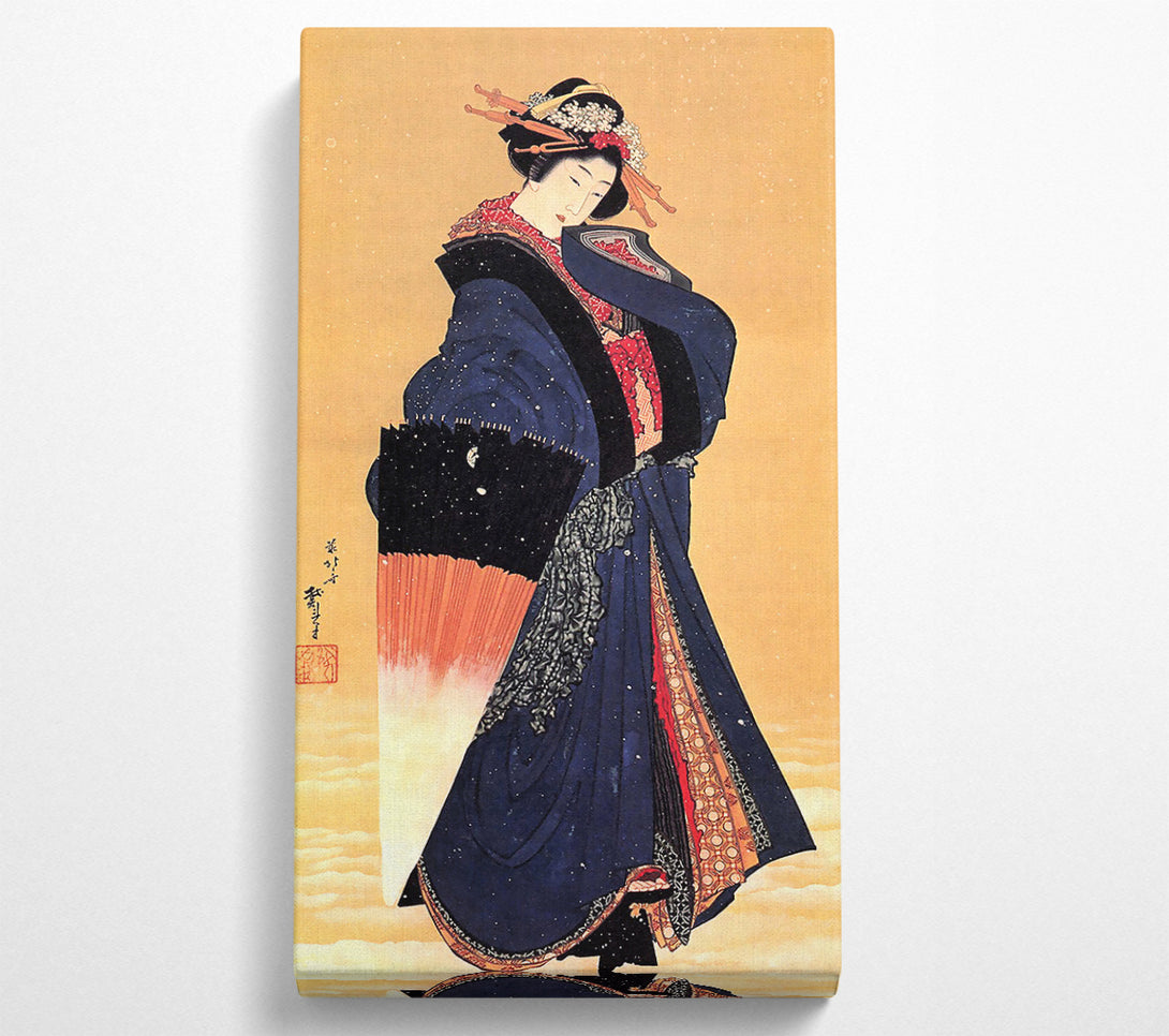  A Canvas Print of Hokusai Beauty With Umbrella In The Snow Canvas Wall Art