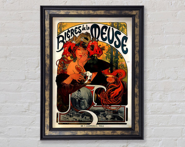 Alphonse Mucha Bieres De La Meuse Framed Print