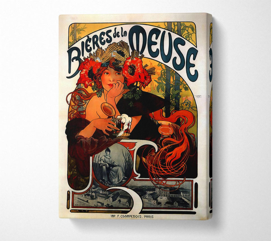  A Canvas Print of Alphonse Mucha Bieres De La Meuse Canvas Print