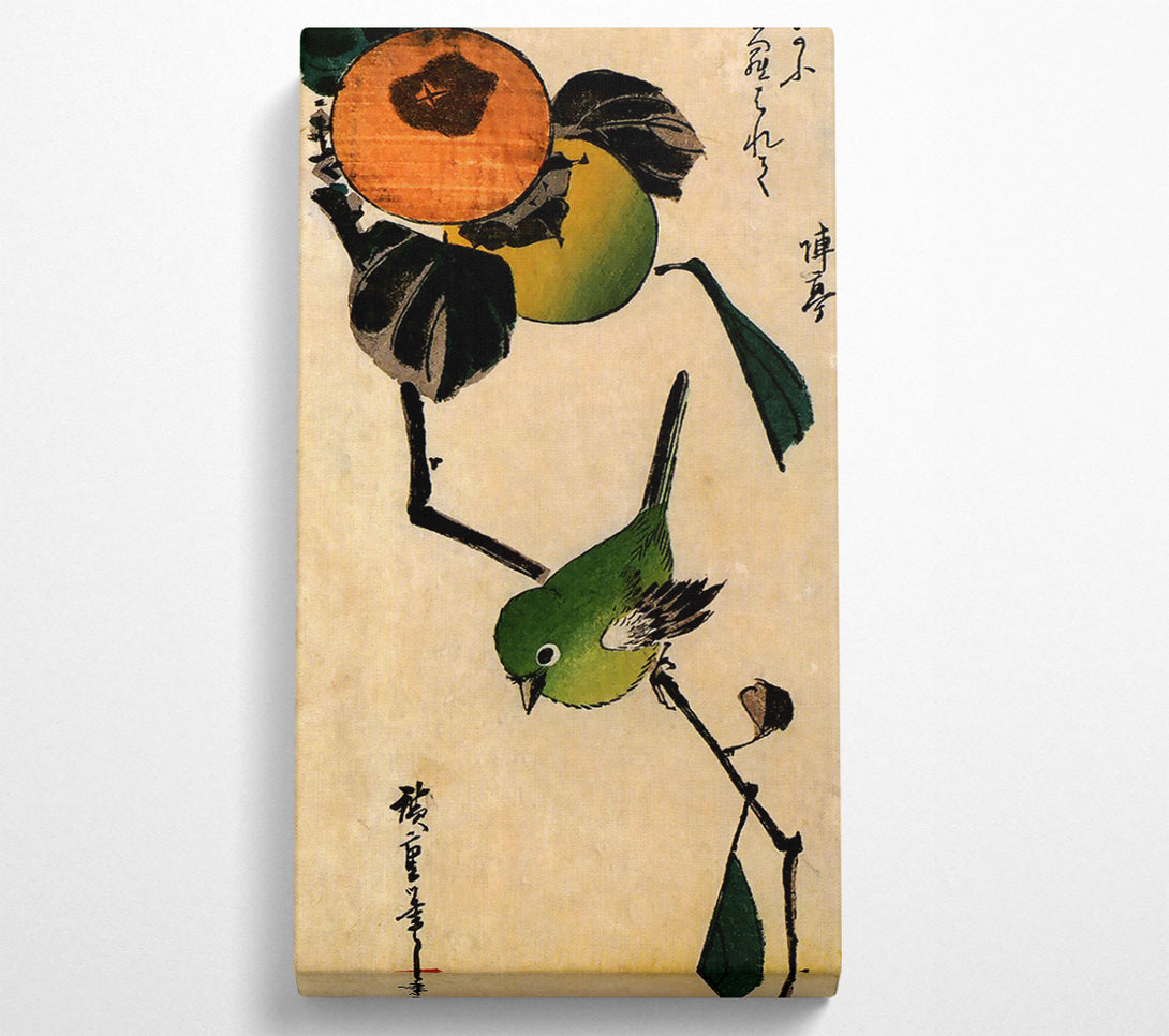  A Canvas Print of Hiroshige Bird On A Persimmon Tree Canvas Art
