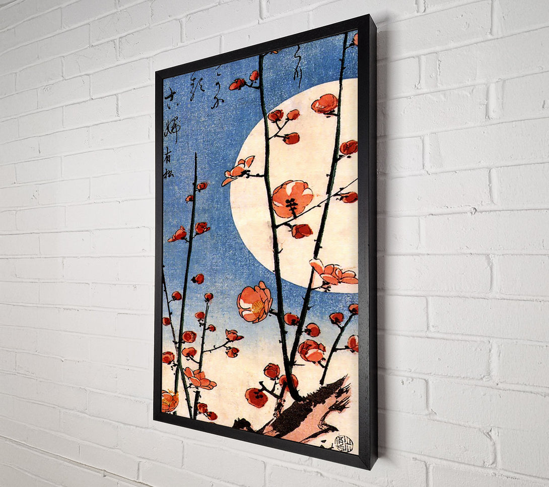  A Canvas Print of Hiroshige Blooming Plum Tree With Full Moon Canvas Print