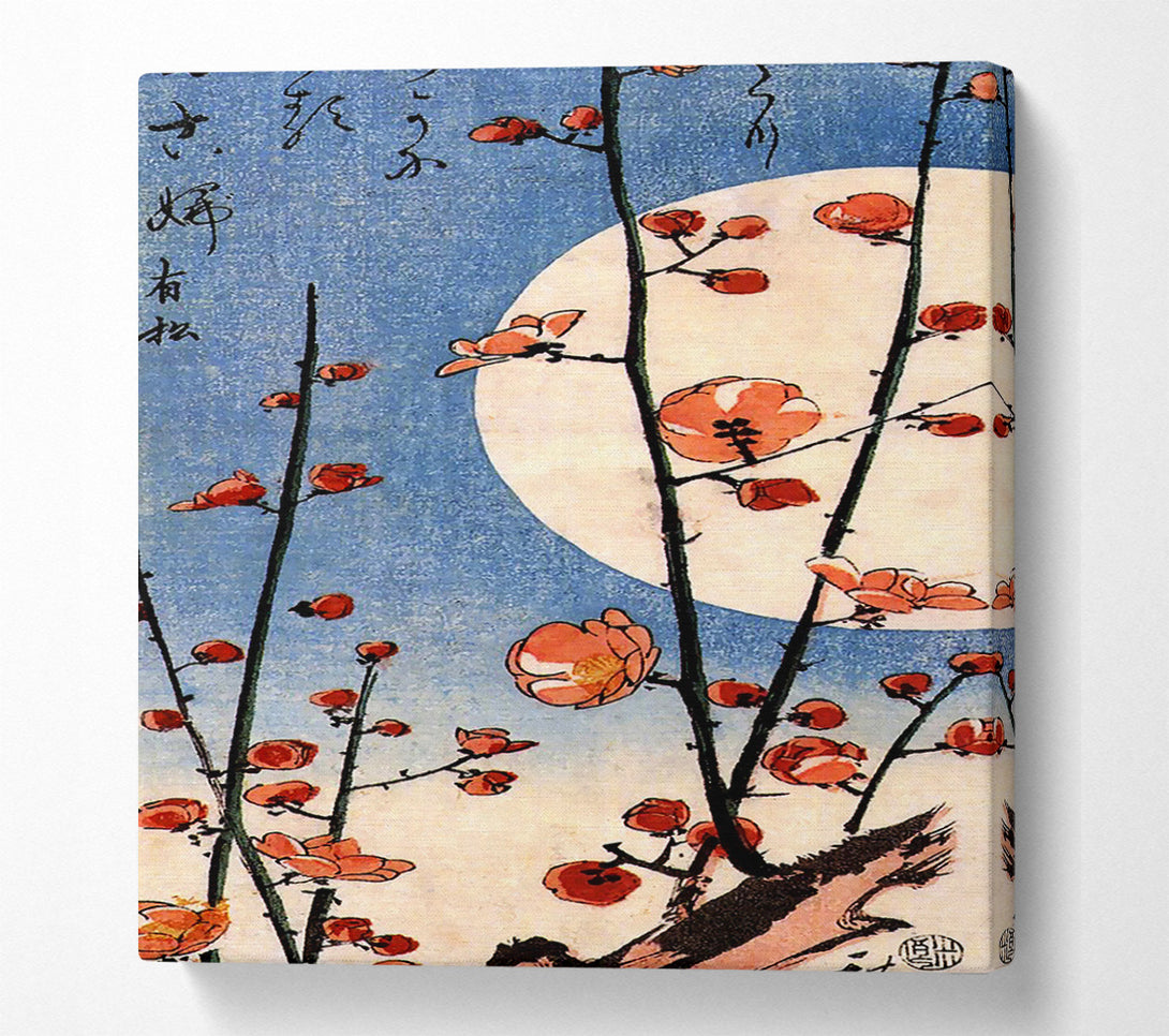  A Canvas Print of Hiroshige Blooming Plum Tree With Full Moon Canvas Print