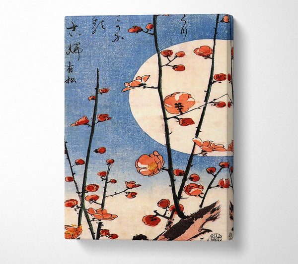  A Canvas Print of Hiroshige Blooming Plum Tree With Full Moon Canvas Print