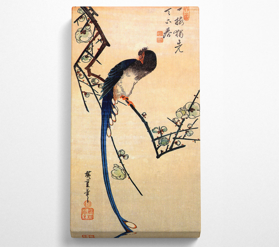  A Canvas Print of Hiroshige Blue Bird On A Plumtree Canvas Art
