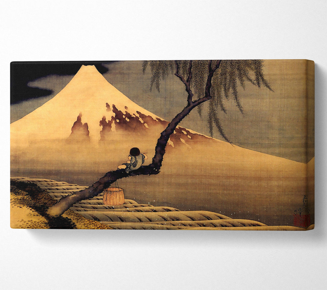  A Canvas Print of Hokusai Boy In Front Of Fujiama Canvas Art