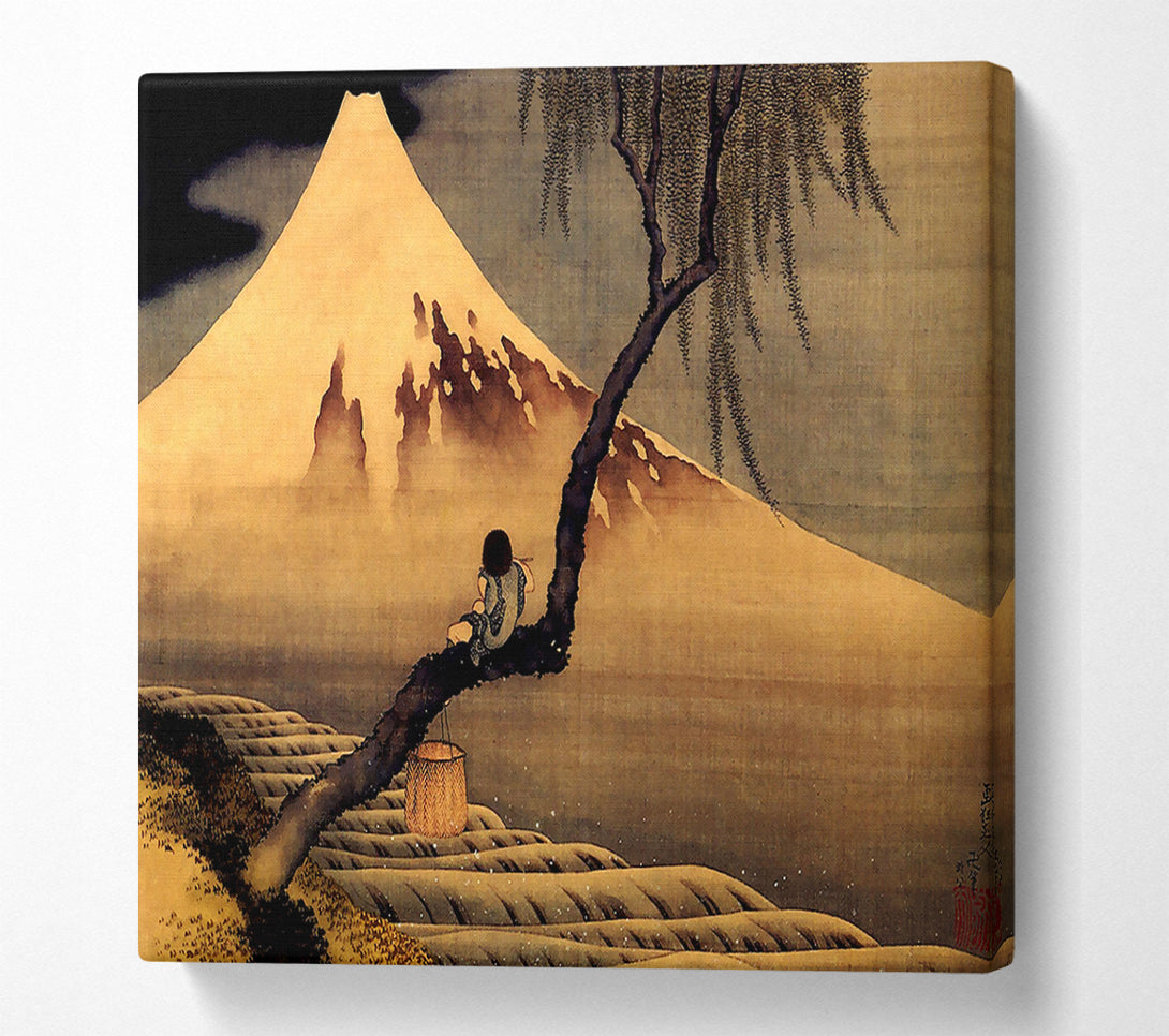 A Canvas Print of Hokusai Boy In Front Of Fujiama Canvas Art