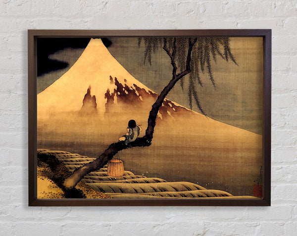 Hokusai Boy In Front Of Fujiama Framed Print