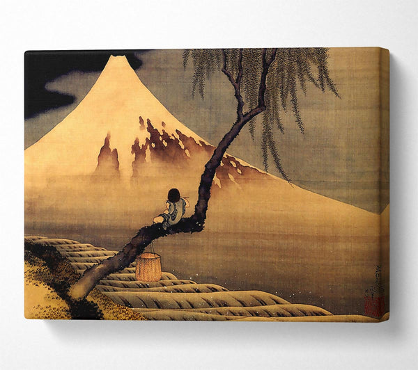  A Canvas Print of Hokusai Boy In Front Of Fujiama Canvas Art