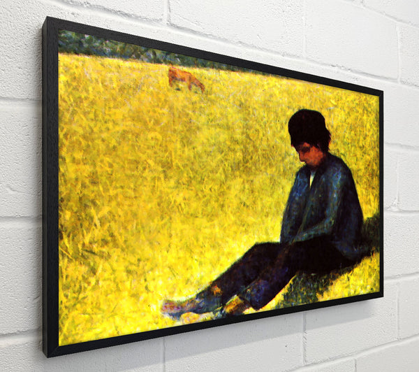 Seurat Boy Sitting On A Lawn