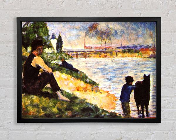 Seurat Boy With Horse Framed Print