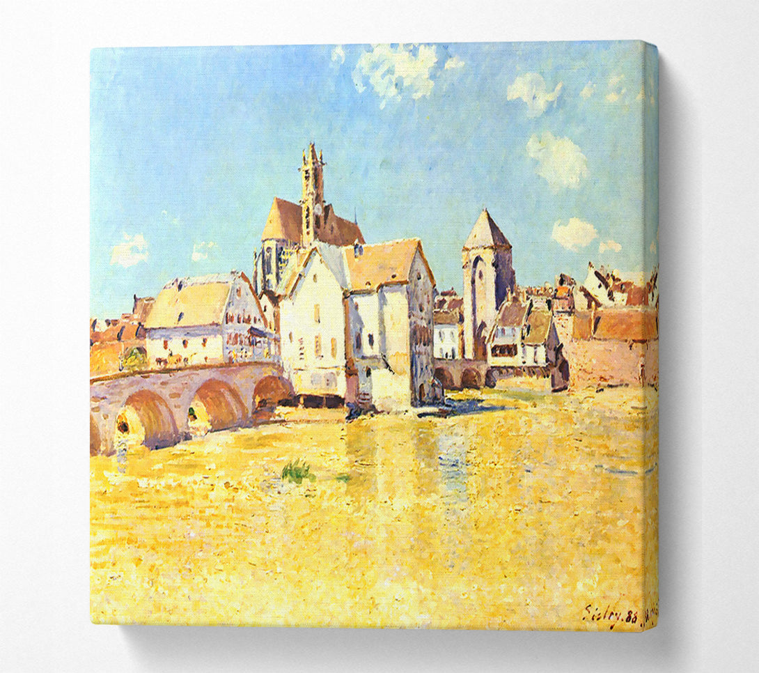  A Canvas Print of Sisley Bridge Of Moret In Morning Sun Canvas Print