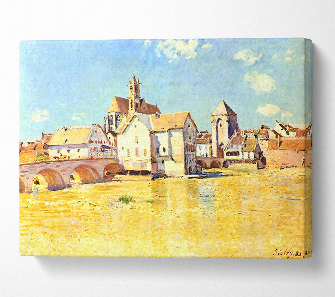  A Canvas Print of Sisley Bridge Of Moret In Morning Sun Canvas Print