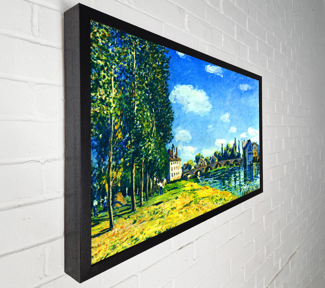  A Canvas Print of Sisley Bridge Of Moret In Summer Canvas Wall Art
