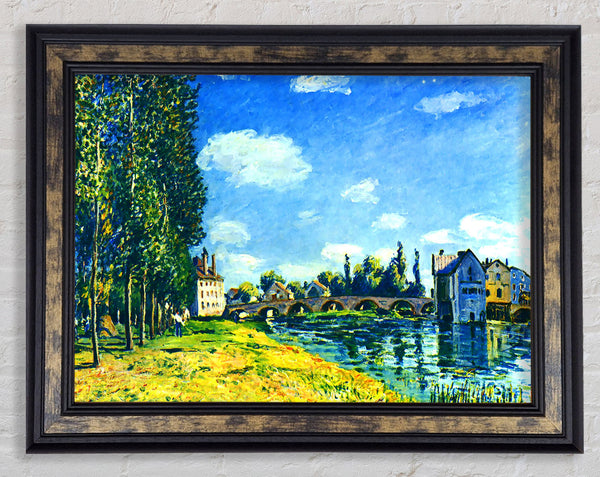 Sisley Bridge Of Moret In Summer Framed Print