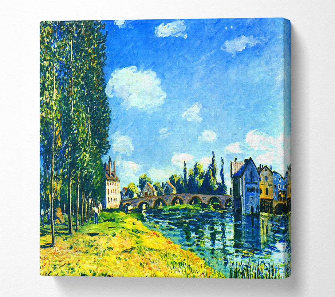  A Canvas Print of Sisley Bridge Of Moret In Summer Canvas Wall Art