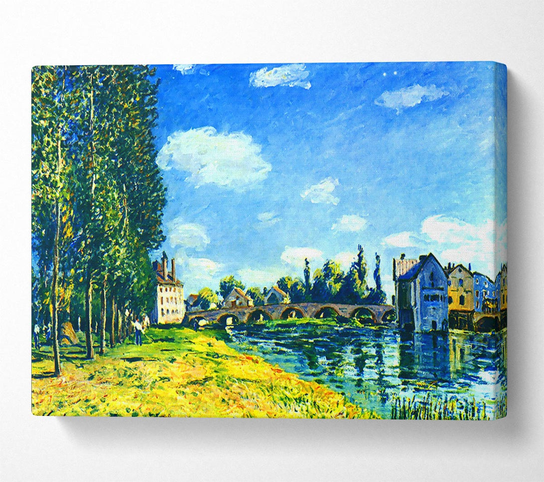  A Canvas Print of Sisley Bridge Of Moret In Summer Canvas Wall Art