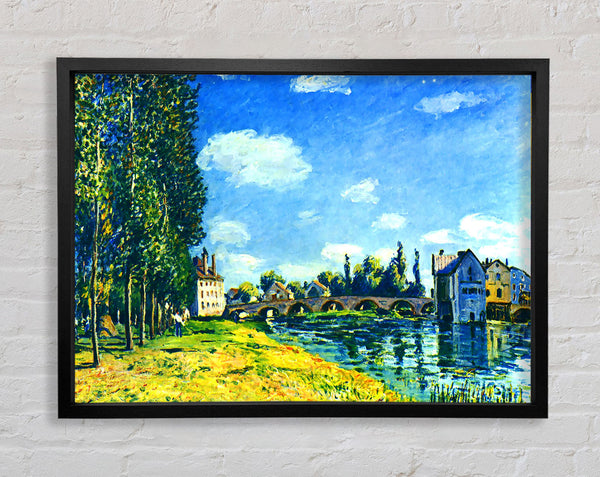 Sisley Bridge Of Moret In Summer Framed Print