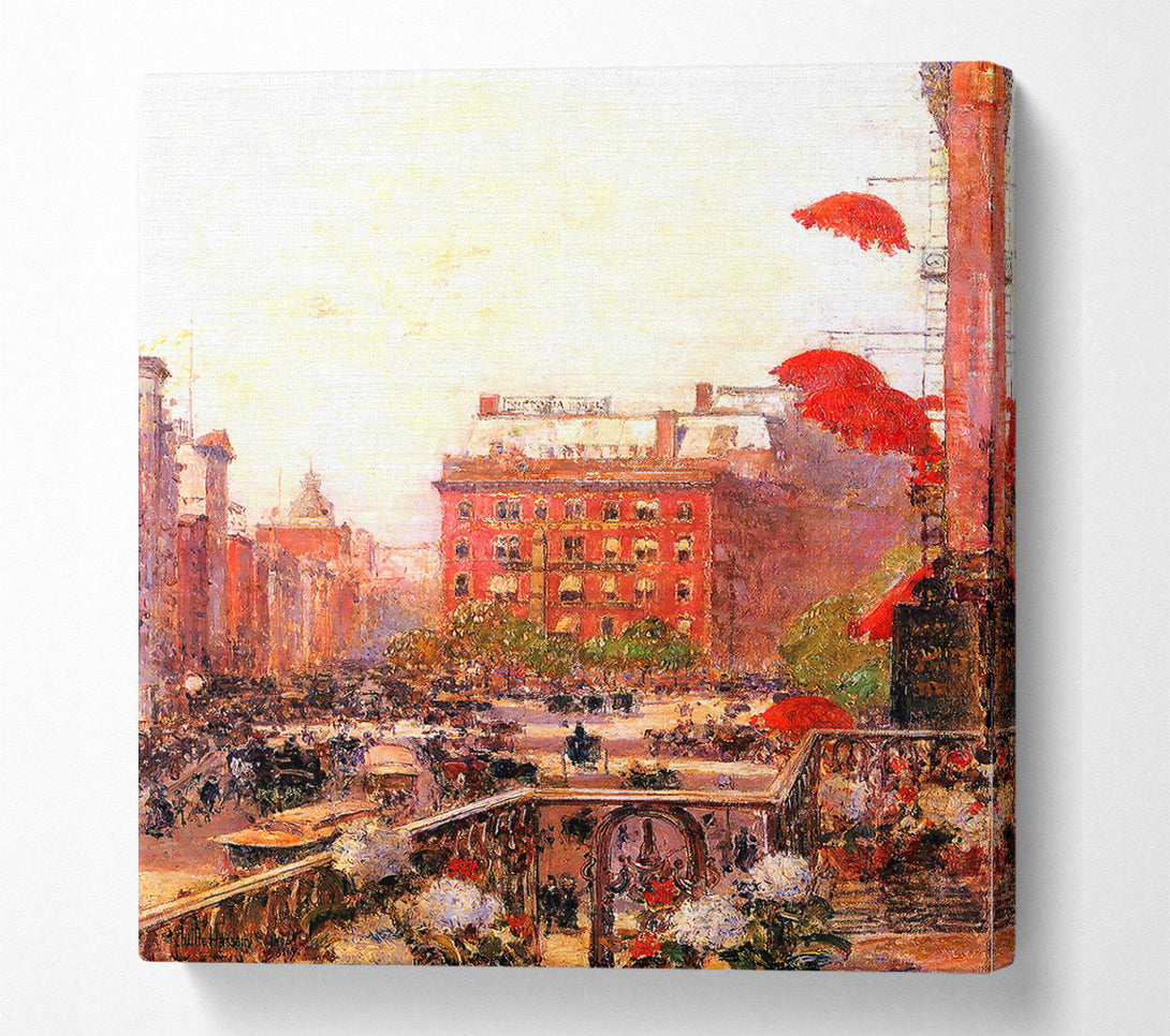 A Canvas Print of Hassam Broadway And Fifth Avenue Canvas Wall Art