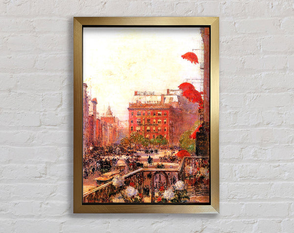 Hassam Broadway And Fifth Avenue Framed Print