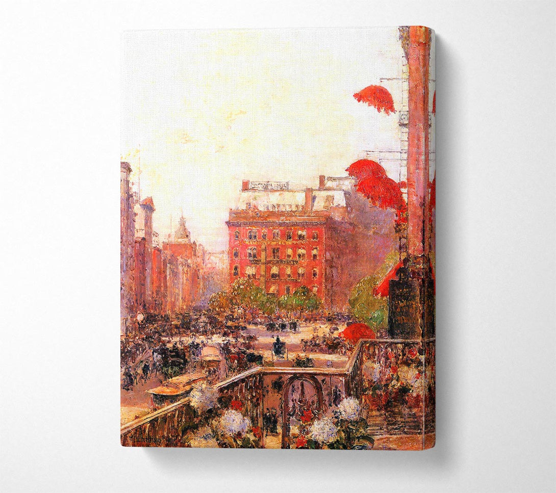  A Canvas Print of Hassam Broadway And Fifth Avenue Canvas Wall Art