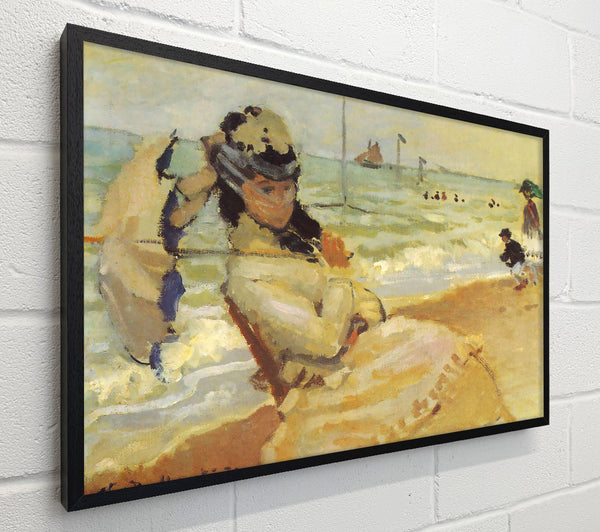 Monet Camille On The Beach At Trouville