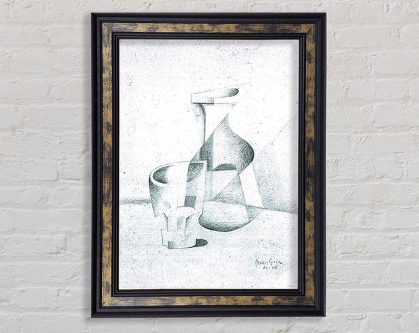 Juan Gris Caraffe And Glass Framed Print