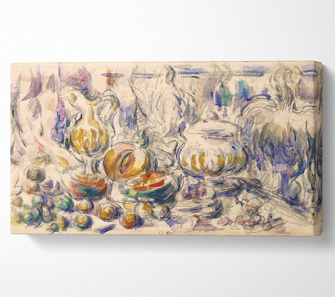  A Canvas Print of Cezanne Pot And Soup Tureen Canvas Print