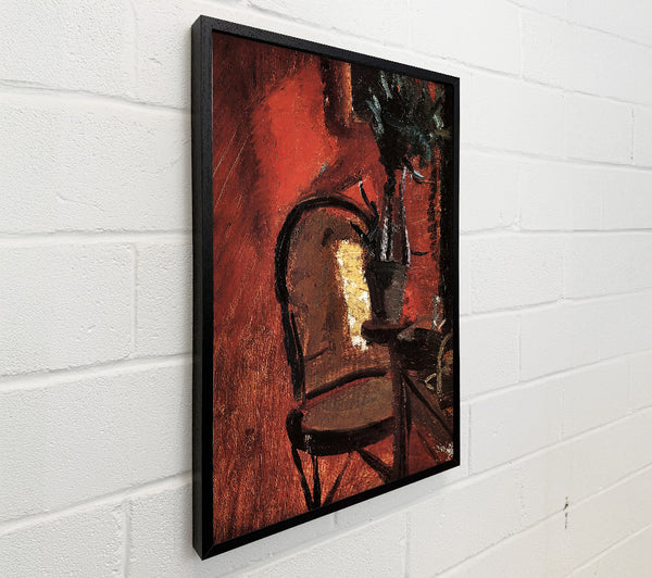 Anna Ancher Chair With A Plant In Front Of Red Wall