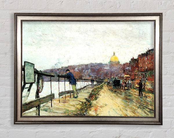 Hassam Charles River Und Beacon Hill Framed Print